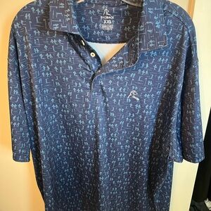 Rhoback Men's Navy and Light Blue Polo